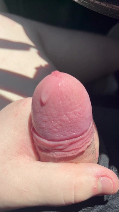 heavy precum in the car parked in public lot