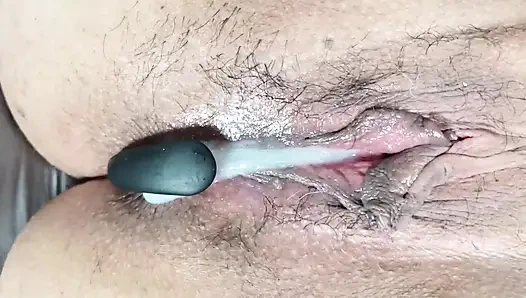 View of Plug-filled Wife Dripping Wet & Creampied Hard