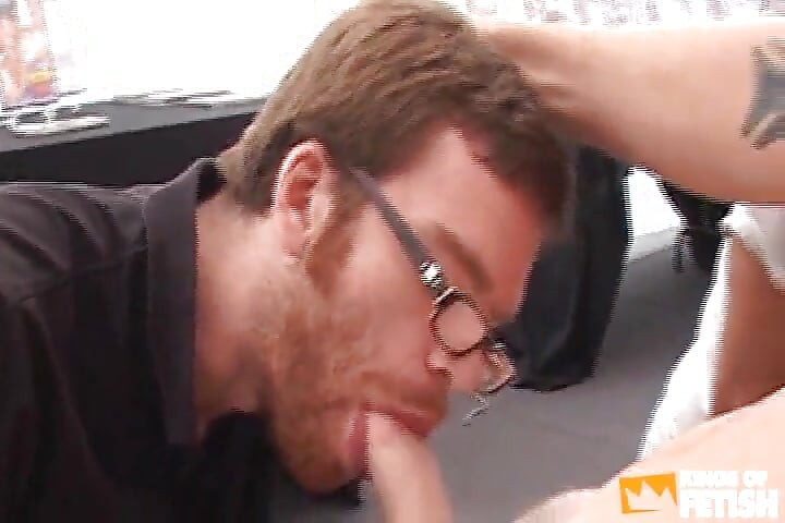 Dude with glasses and his friend swallow cum of two guys after sucking their dicks