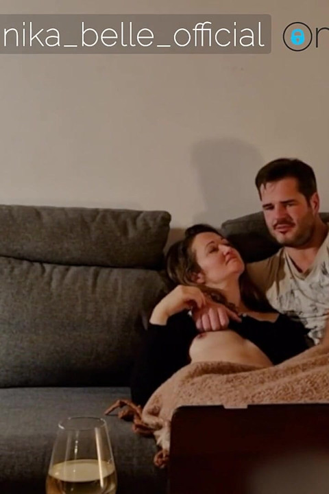 A Couple in Love Watches Porn on the Couch to Start the Fire conversation and dirty Talk