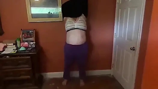 Strip and masturbate with just my red thongs on