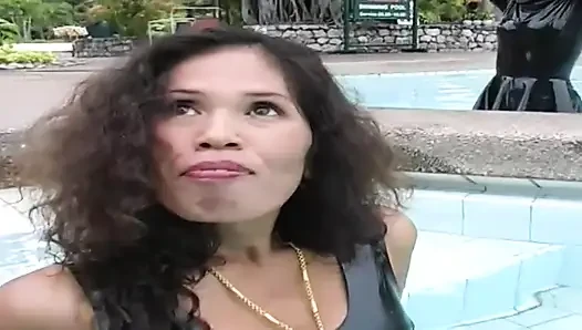 2 sexy Latina's presenting latex fetish in the pool and on the beach