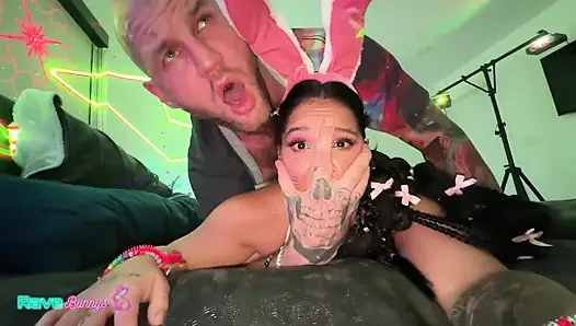 Anais Amor Hops Into Brian's Neon Den And Takes Two Creampies!