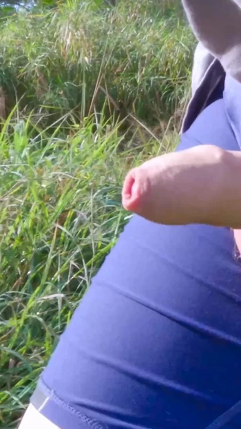 Unforgettable moment from "Out for a run with my cock popping out of my shorts part 2"