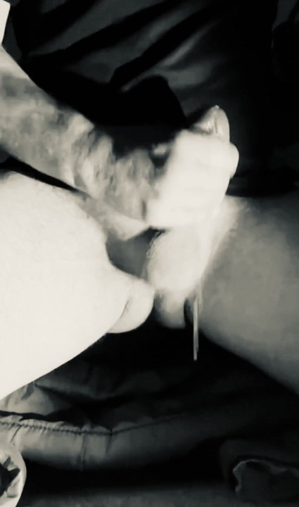Slow motion cum shot black and white