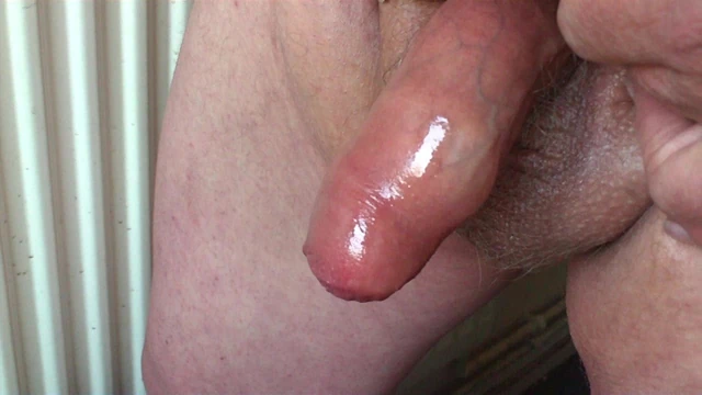 Baby oil foreskin with cumshot