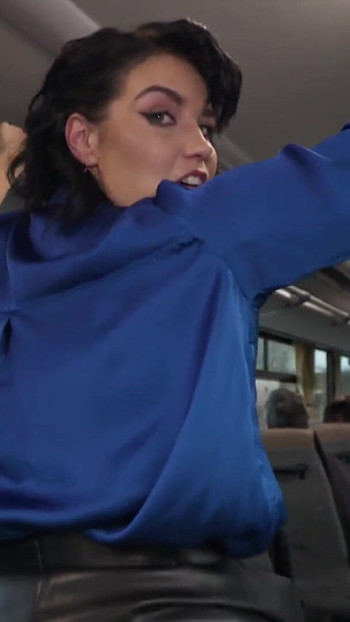 Thrilling moment from "VIP4K. Pretty big titted lady is fucking in the bus"