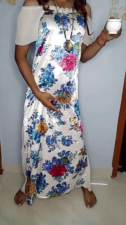 stepmom sexy satin gown and bra panty