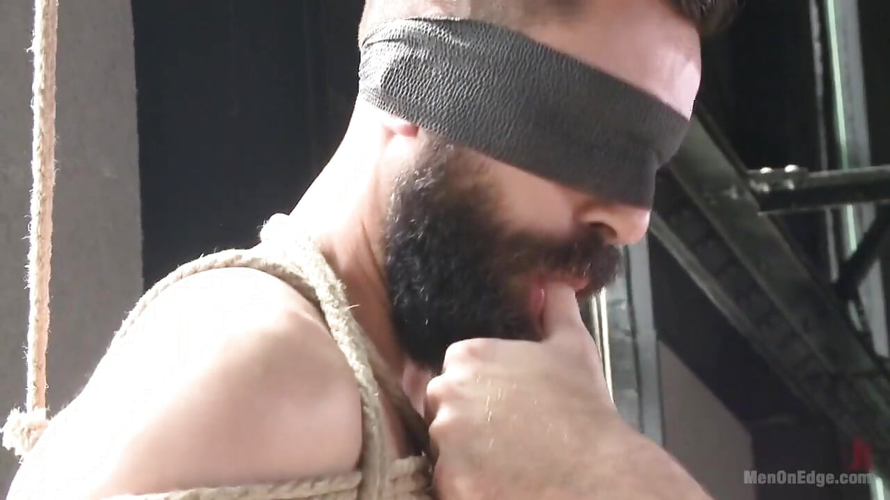 First Timer with a Giant Cock Gets Suspended and Edged Above the Drill Court