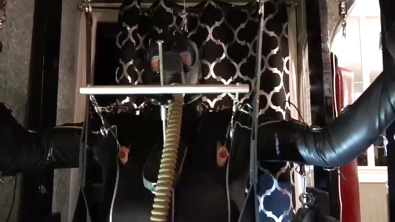 The Bondage Monster Suspension, Nipple Stretching, Breath Play, Fucking Machine and Edging in The Dungeon of Lady Diva Cane