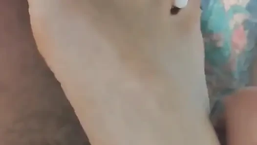 Ateşli orta yaşlı seksi kadın ayak ibadeti ve ayakla muamele derlemesi