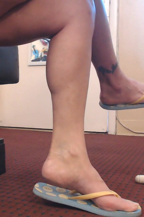 ASMR zitronenblau, flip-flops, schuhspiel ohrfeigen