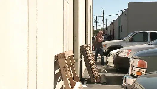 Blonde chick in high heels enjoys pleasuring muscular guy's cock