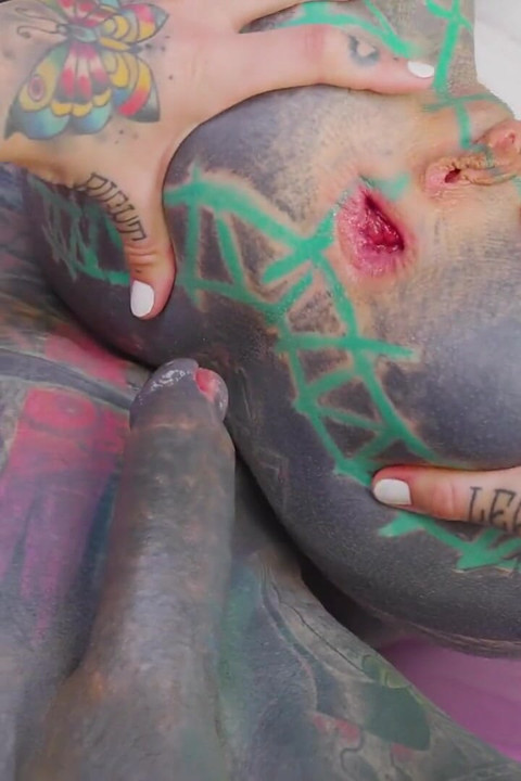 Tattoo Alternative Anal Sluts Share a Black Tattooed Cock