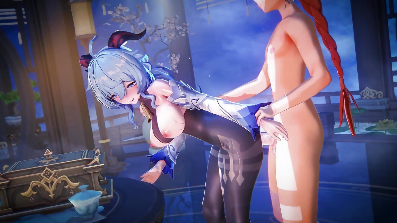 Genshin Impact - Ganyu intim éjszakai szex éterrel - 3D hentai animáció