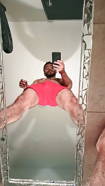 Masturbation in Front of the Mirror - Sexy Latino Man Playing with Your Cock