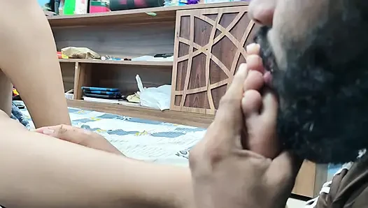 feet lick with ass kiss romance in nighty