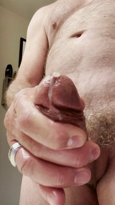 Sexy daddy strokes and cums