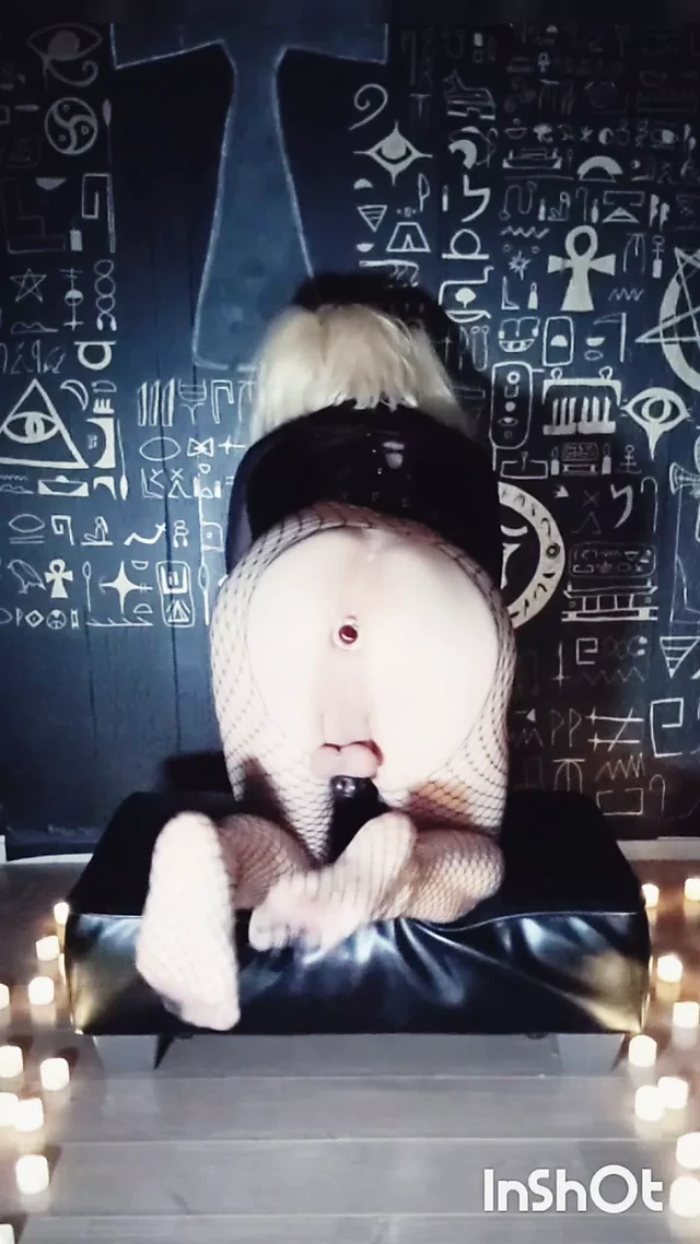 Goth Sissy exposes her holes