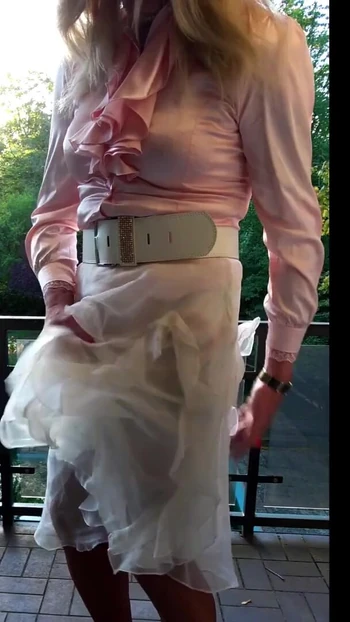 Epic moment from "Cumshot In Sheer Silk & Shiny Satin"
