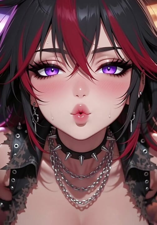 Anime cartoon punk girl e sua namorada strip provocam e fodem virtualmente você juntos eles tiram sexo virtual em primeira pessoa