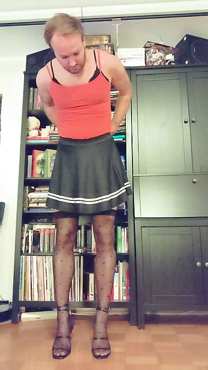 Chastity sissy humiliation - anal hook attached to ceiling