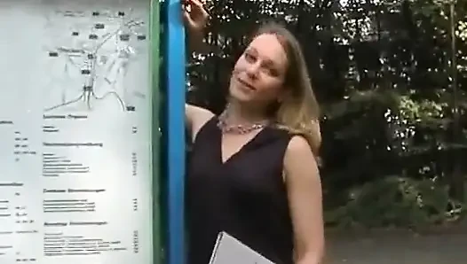 A Stunning Looking German Blonde Gets Banged on a Car
