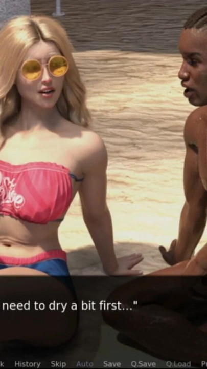 Känslomässigt ögonblick från "AWAM Sexscen - Stora svarta på stranden - Interracial - kimmytoonssuck"