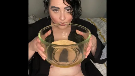 POV BBW Alt Princess Adama Daat Drinks All of Your Hot Piss and Rubs Her Fat Pussy as a Reward