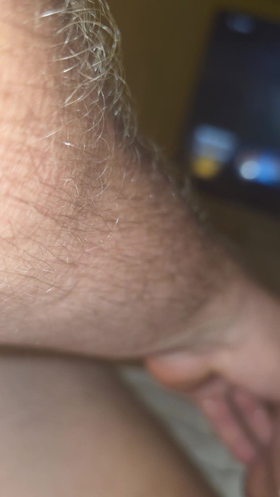 Lubed up big white cock