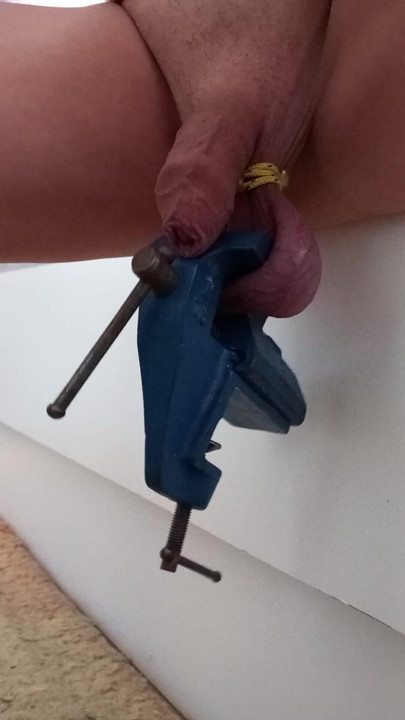 Eggs clamped in a vice
