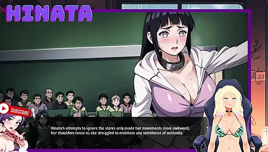 HINATA, DER LEHRER der Akademie. Sie öffnet ihren Reißverschluss und zeigt ihre Brüste. Shinobi-Geheimnisse 14