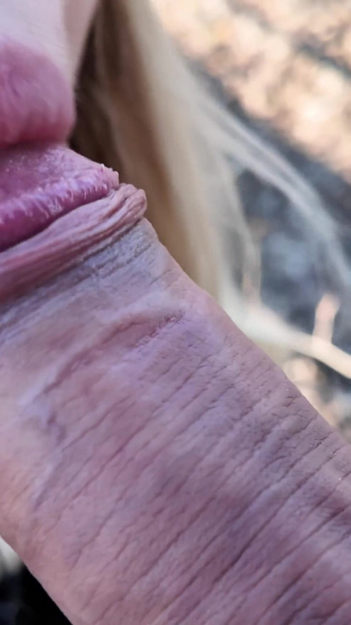 Fucking my step sister in the mouth in the forest, she sucks my big cock. Public risky sex, nice almost got caught | Clip 1
