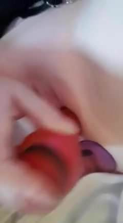 Claire fucking herself with a toy