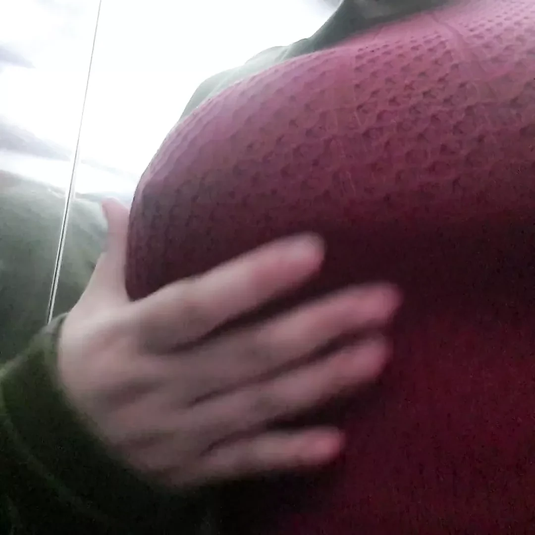 Public Boob Flash with Stranger Behind Me In Lift