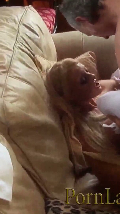 Fucking a blonde princess in pink - upskirt on a couch | Clip 1