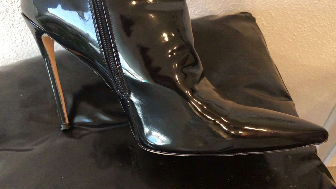 Black High Heel Fetish Ankle Boots