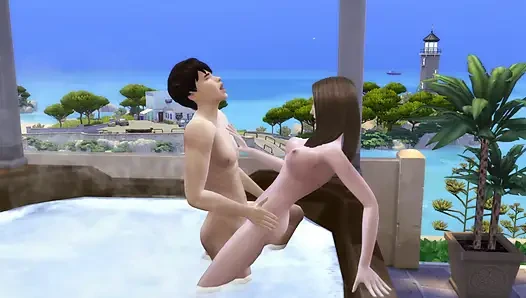 Çift tatilde hidrode sikişme fırsatını değerlendiriyor. The Sims