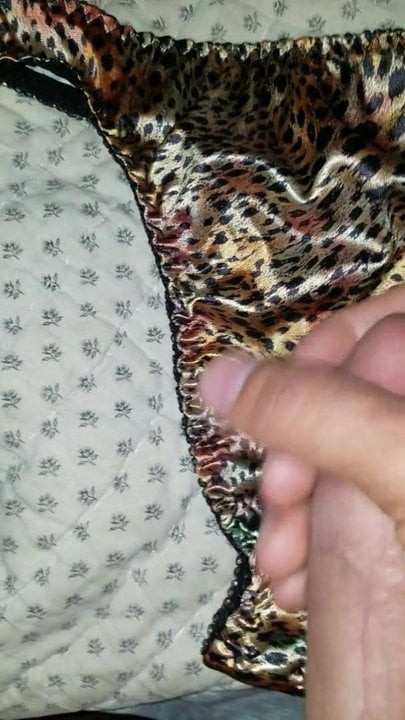 Cumming into new satin thong