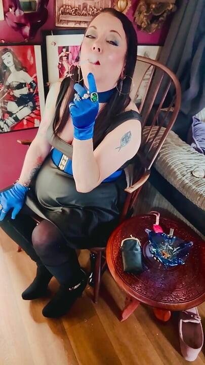 Boots, Gloves & A Cigarette! Tina Snua Smoking A Cig In Knee high Boots - OMI OME Snap Inhales Drifting