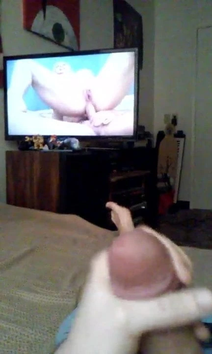 Jacking to blonde tits