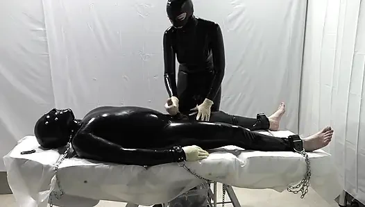 Mrs. Dominatrix and her experiments on a slave.