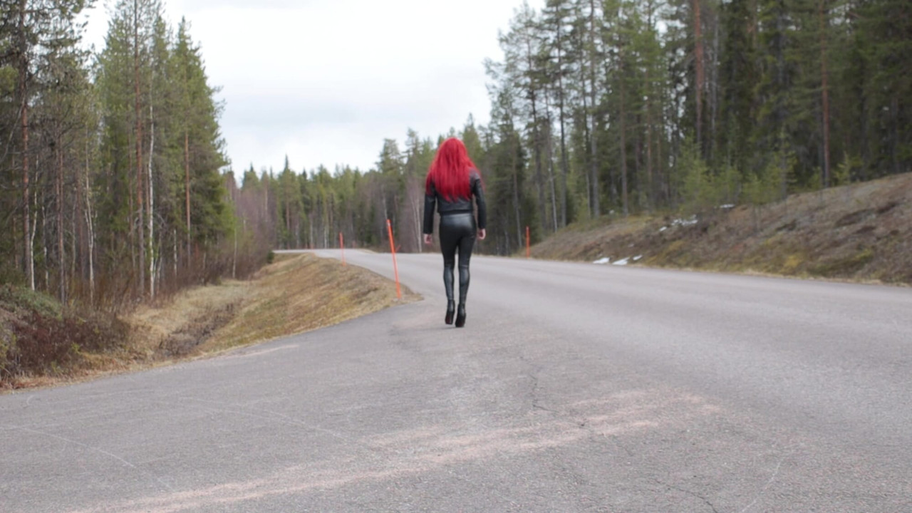 Walking in tight pants and heels