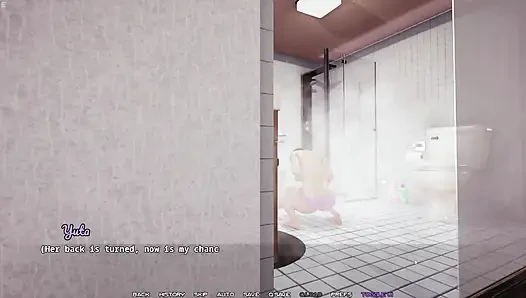 Stepson Jerking Cock While Watching Japanese Stepmom Masturbating Pussy In Bathroom