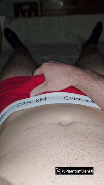 Big Bulge Jerking in Red Calvin Klein Underwear PhantomGentX