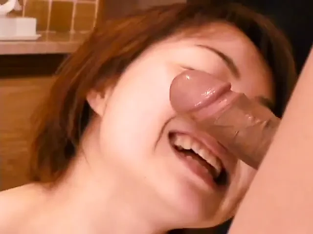 Hot Japanese couple having hardcore sex on the bed