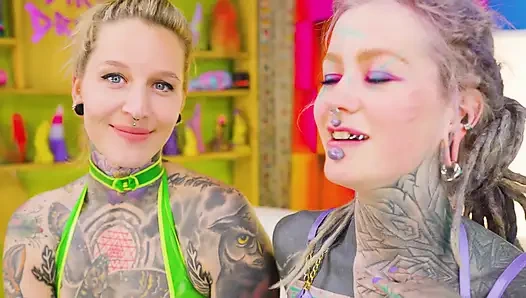 Naughty German Lesbians In Spanking Session – String Outfit &Vinyl Tease With Deepthroat Strap-On