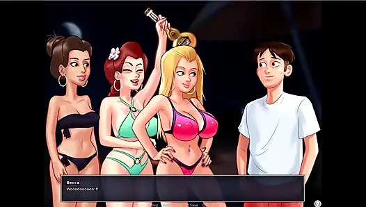 Summertime saga - Johannes and the ladies played spin the bottel ... Erik and Johannes fucked Mrs. Johnson.