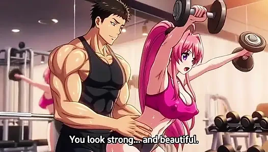 Fitnesstrainerin verführt eine milf, große natürliche titten und arsch