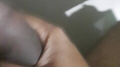 Big black dick delicious cum on bed